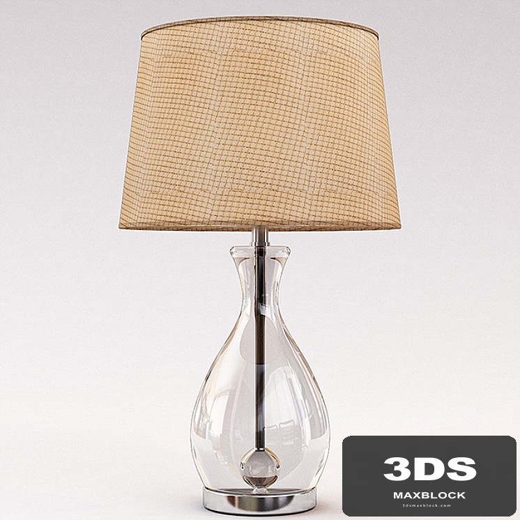 Longport Glass and Chrome Table Lamp
