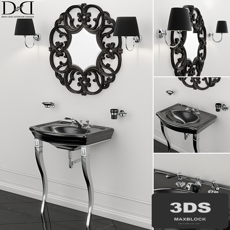 Sink NEW ETOILE (MARLENE CONSOLE) and Mirror BLACK AMELIE Devon Devon