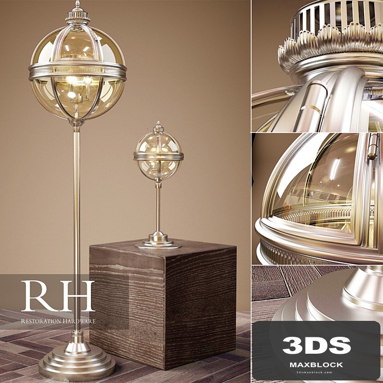 RH VICTORIAN HOTEL FLOOR LAMP + DESK LAMP