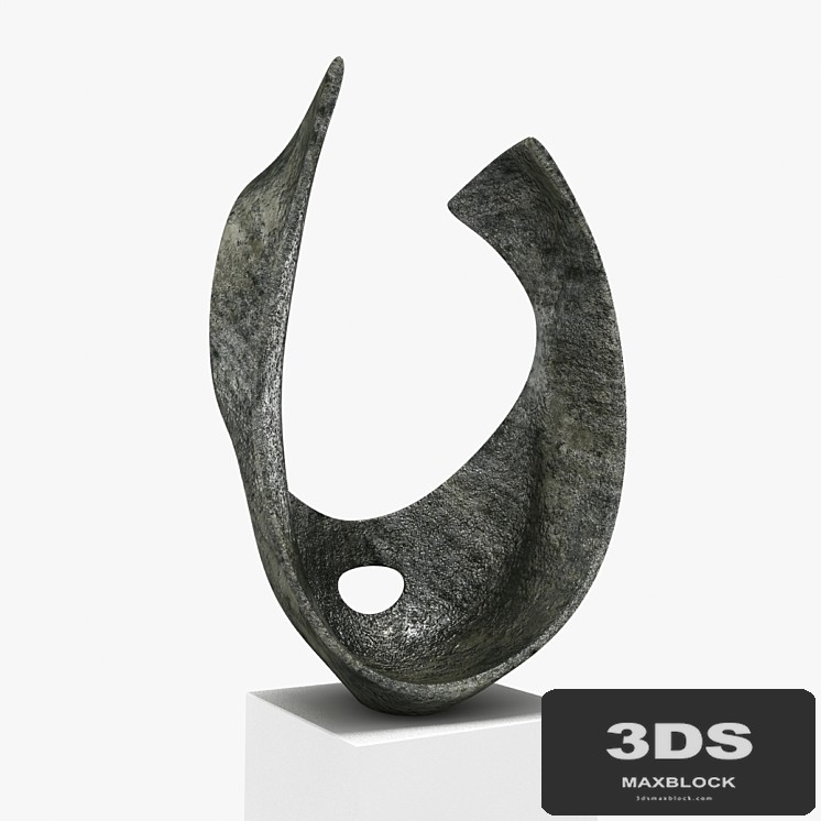 barbara hepworth - curved form bronze sculpture
