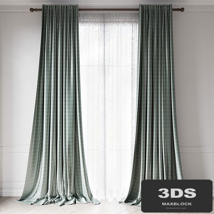 curtains RH / THAI SILK TONAL STRIPE