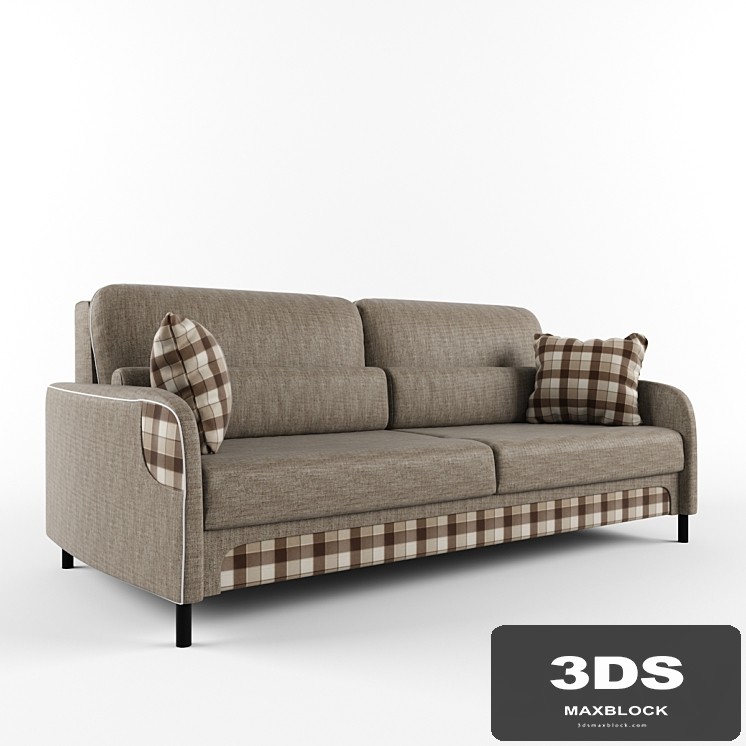 sofa with pillows and decorative inserts