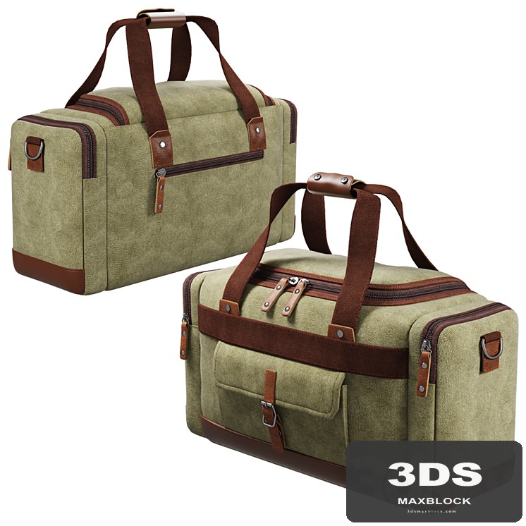 BLUBOON Canvas Genuine Leather Trim Overnight Travel Duffel Bag