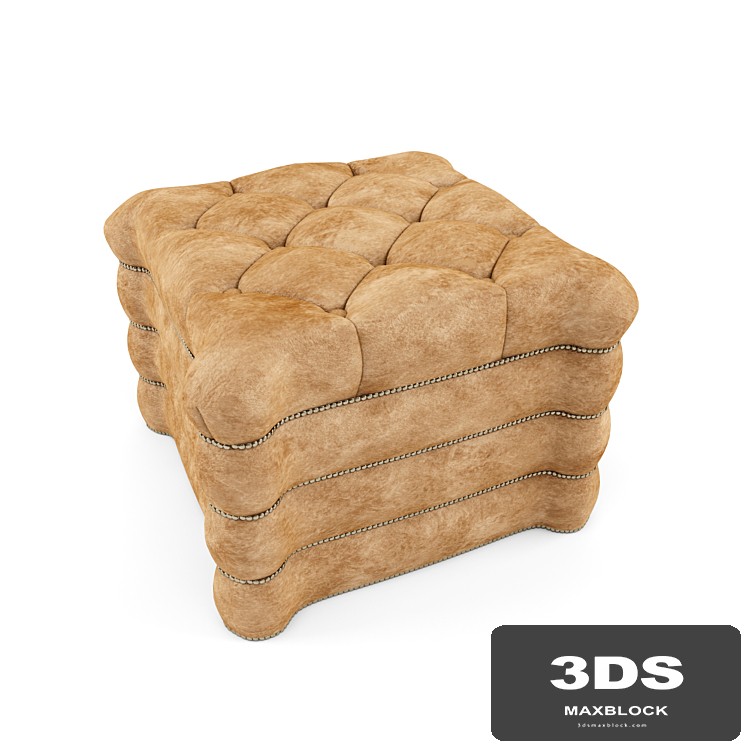 Square Leather Ottoman