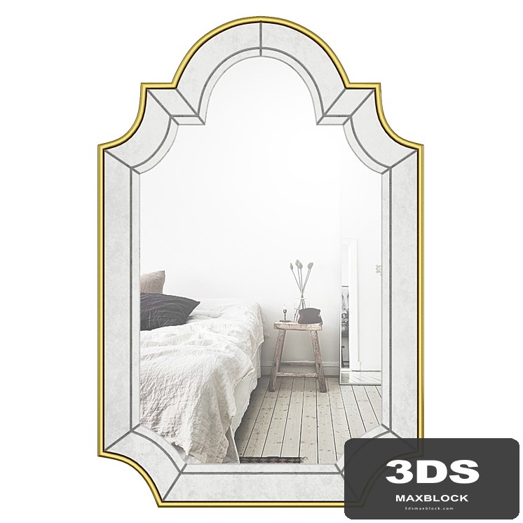 Arch-Crowned Top Champagne Wall Mirror