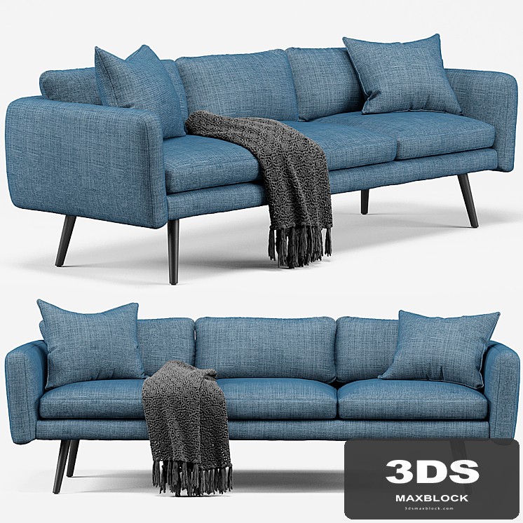 Modani Kelvin Blue 3 Seater Sofa