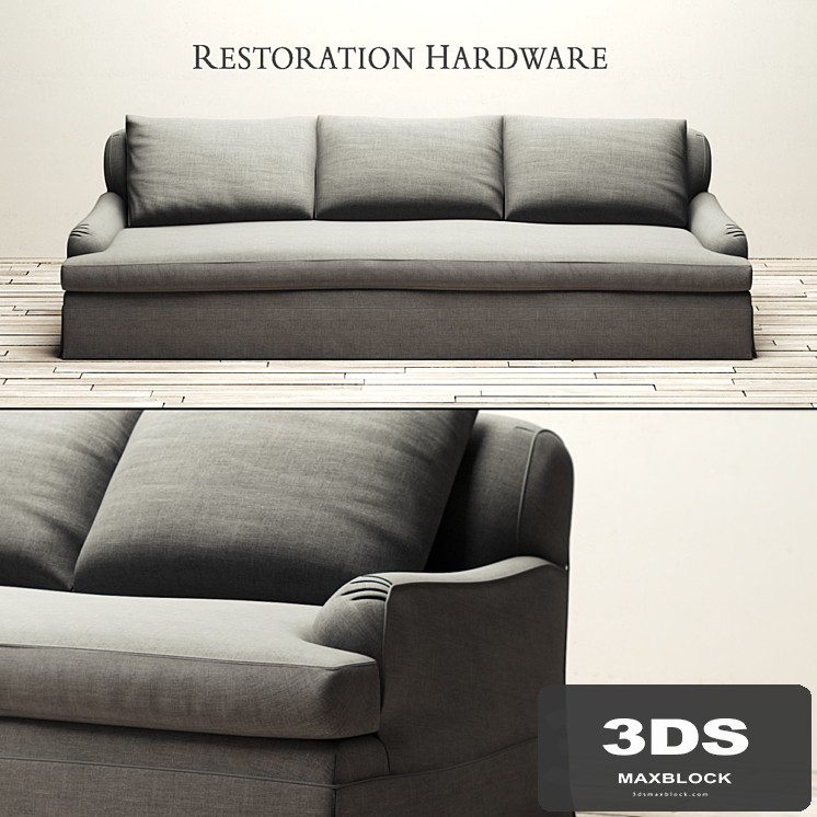 RH / BELGIAN CLASSIC ROLL ARM SLIPCOVERED SOFA
