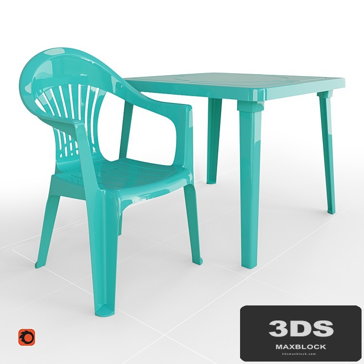 Table and chair Turquoise