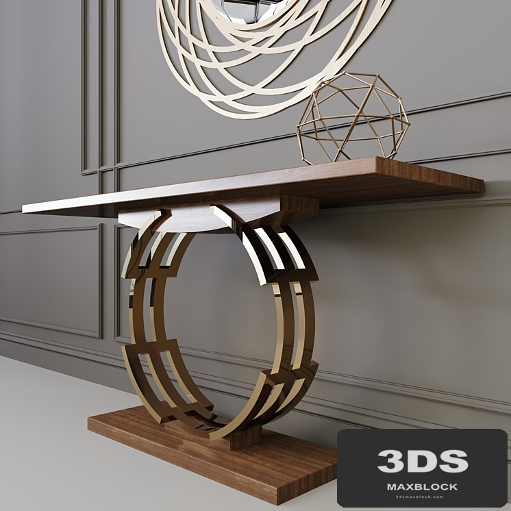 Rounded Console & Mirror set