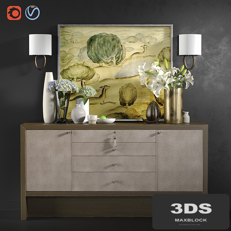 Chest of drawers Carmel Console with decor