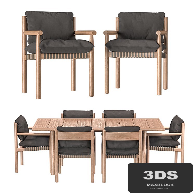 DEDON / Table and armchairs Tibbo