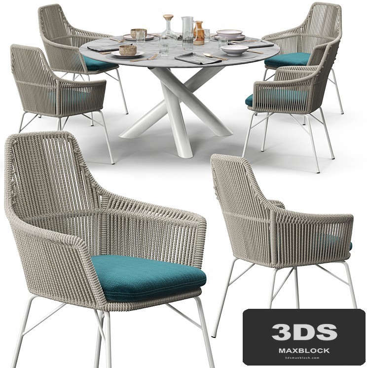 Minotti York chair Van Dyck "Outdoor" table set