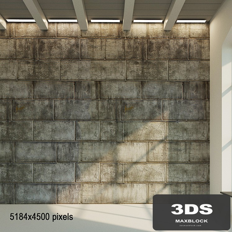 The stone block is aged. Stone wall - View 1