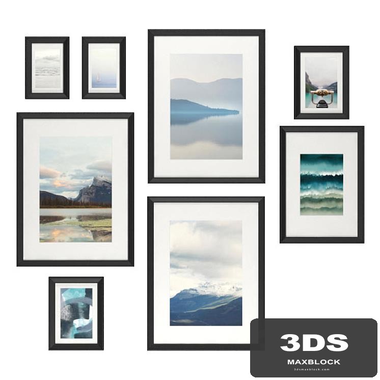 Set of frames IKEA KNOPPENG with posters
