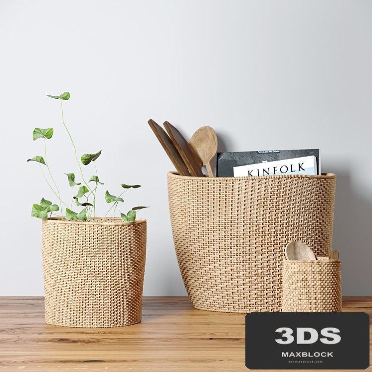 Decorative set with baskets