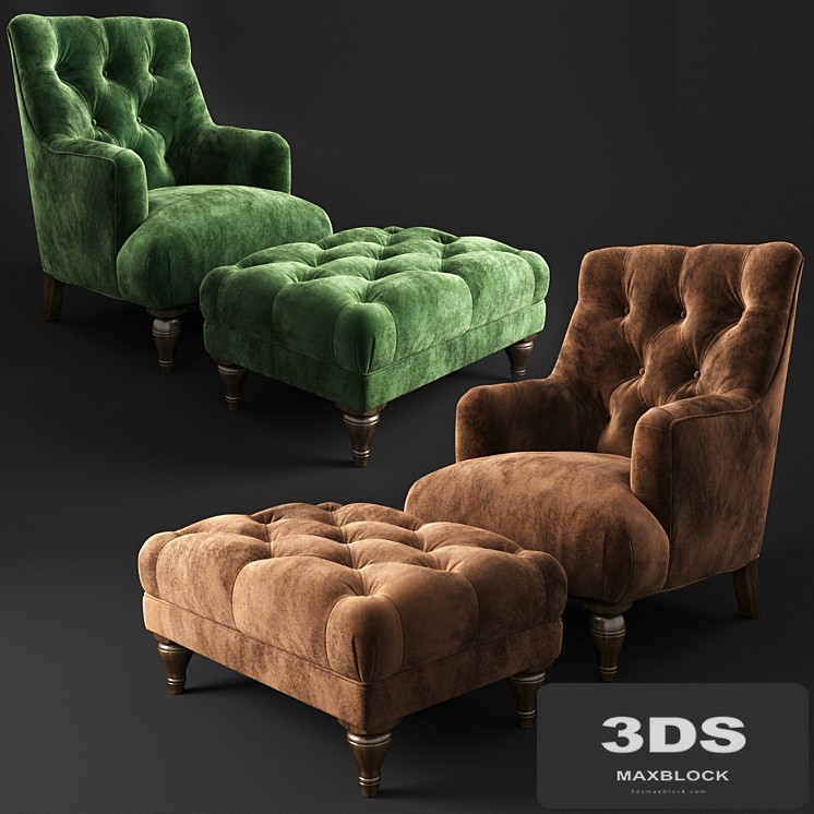 Armchair and pouf Estetica Florence