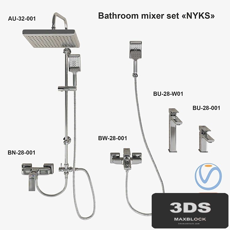 Set of bathroom faucets Invena NYKS