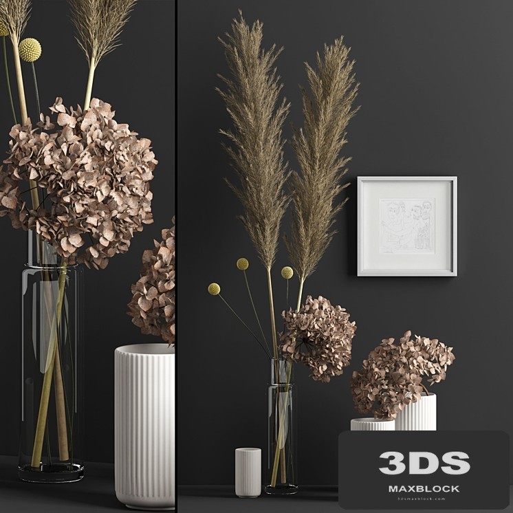 Decor with dry flowers