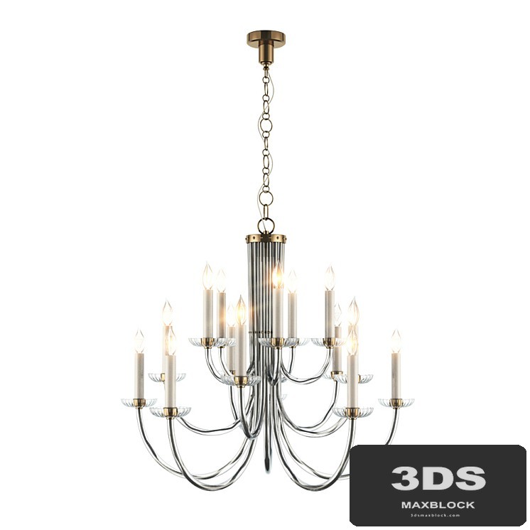 AERIN Modern Wharton Chandelier In Clear Acrylic And Hand-Rubbed Antique Brass