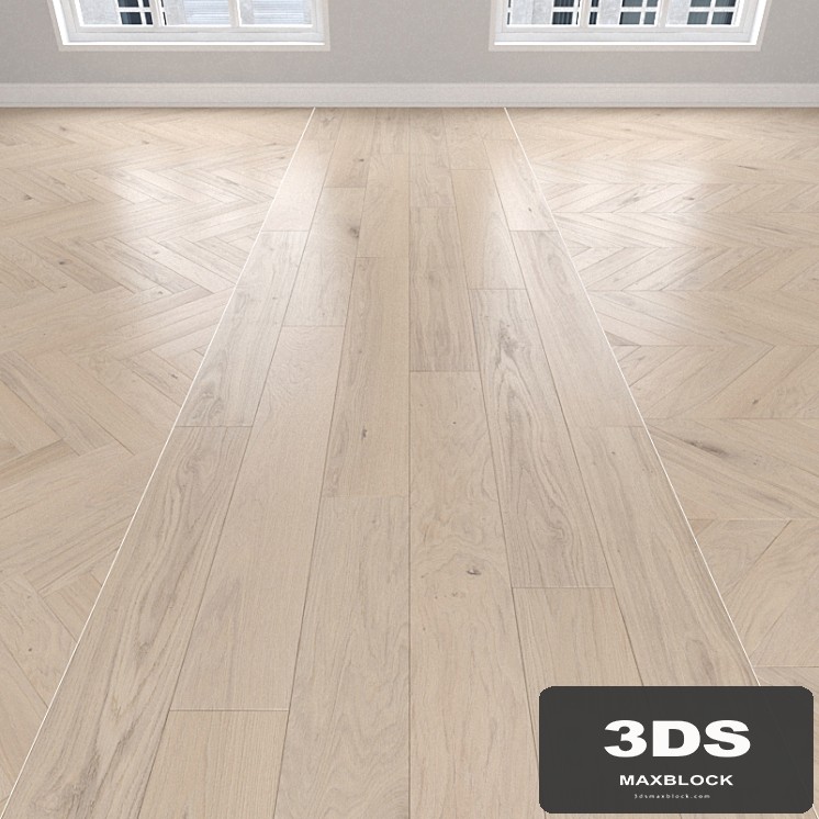 Parquet Oak light, 3 types: herringbone, linear, chevron.
