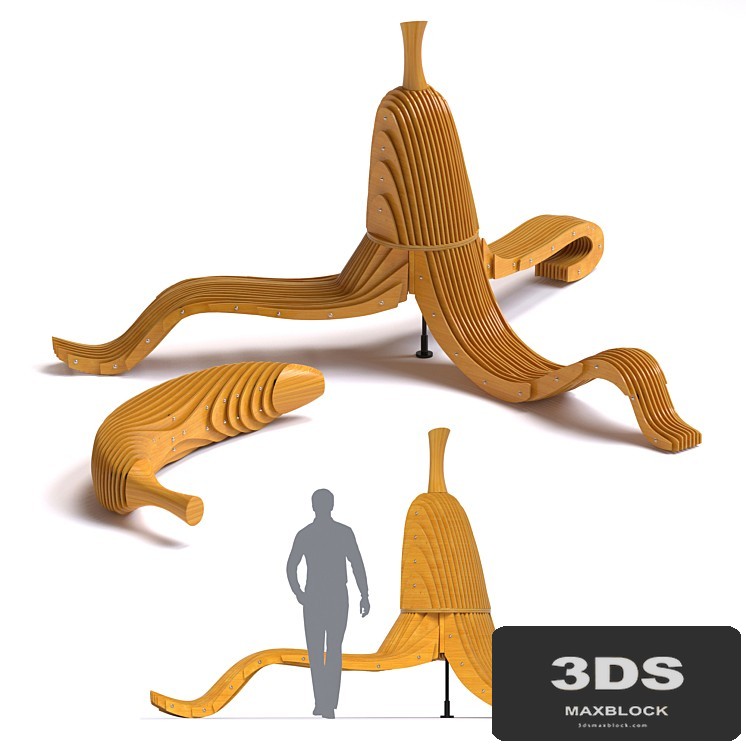 Bench in the shape of banana Banc-nana