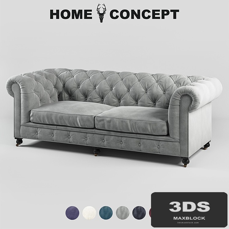 OM 2.5-seat Kensington sofa, fabric trim, Kensington 2.5 Seater