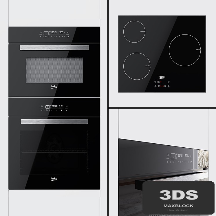 Beko - oven BQM24400, compact oven BQW14400 and hob HQI63400AT