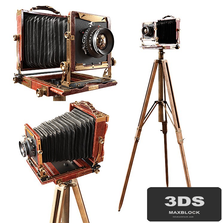 Vintage camera on a tripod