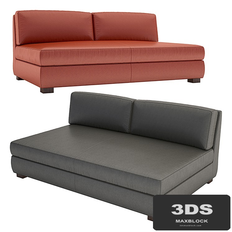 Hayden Leather Armless Sofa