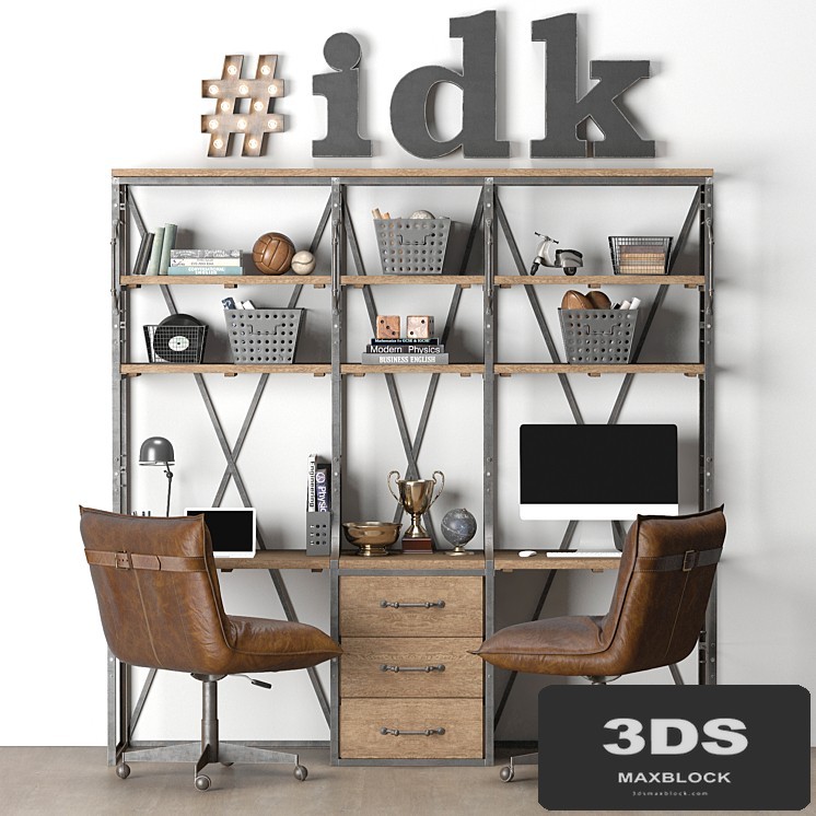 FRENCH LIBRARY DOUBLE DESK WITH DRAWERS