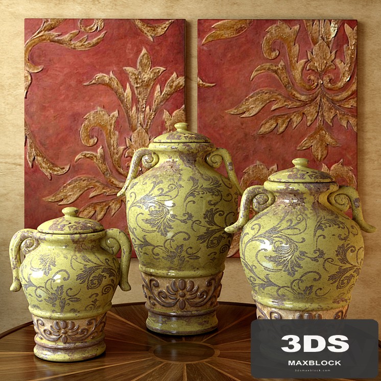 vase decorated with olive