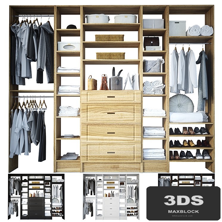 Open wardrobe with filling