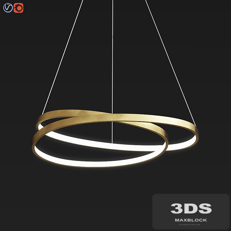 Endon Scribble Ring Pendant Ceiling Light Gold Leaf