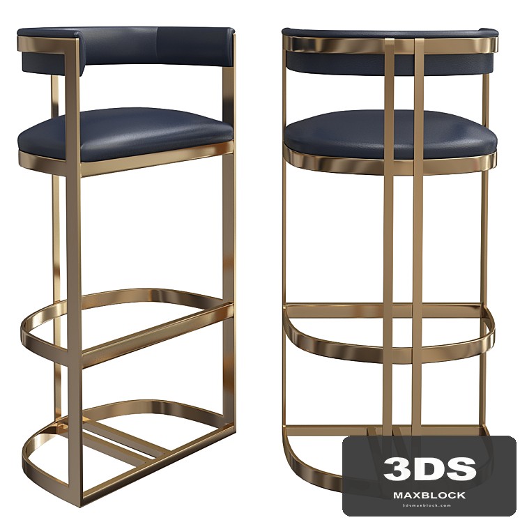 Chair - Calvin bar chair in ANTIQUE BRASS