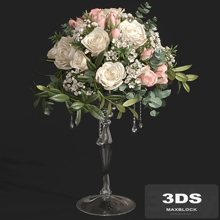 Bouquet of roses and wax.