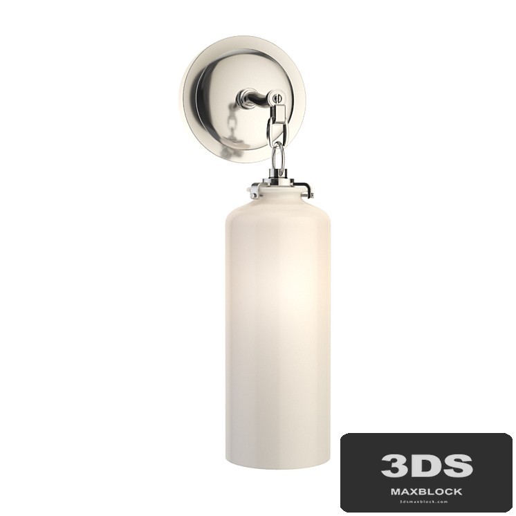 Thomas OBrien Katie 1 Light 5 inch Polished Nickel Decorative Wall Light in White Glass