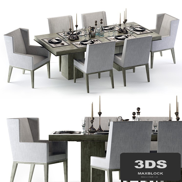 Bernhardt Linea Dining Set Greige