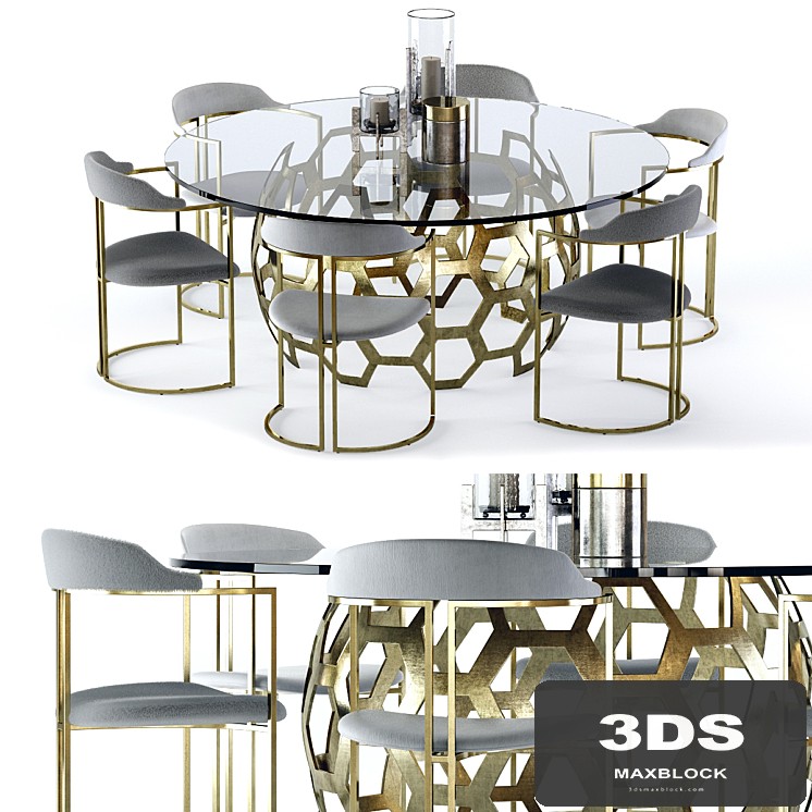 Arteriors Dolma Table and Zephyr Chair
