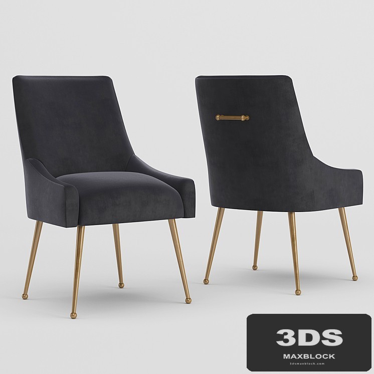 Beatrix Grey Velvet Side Chair