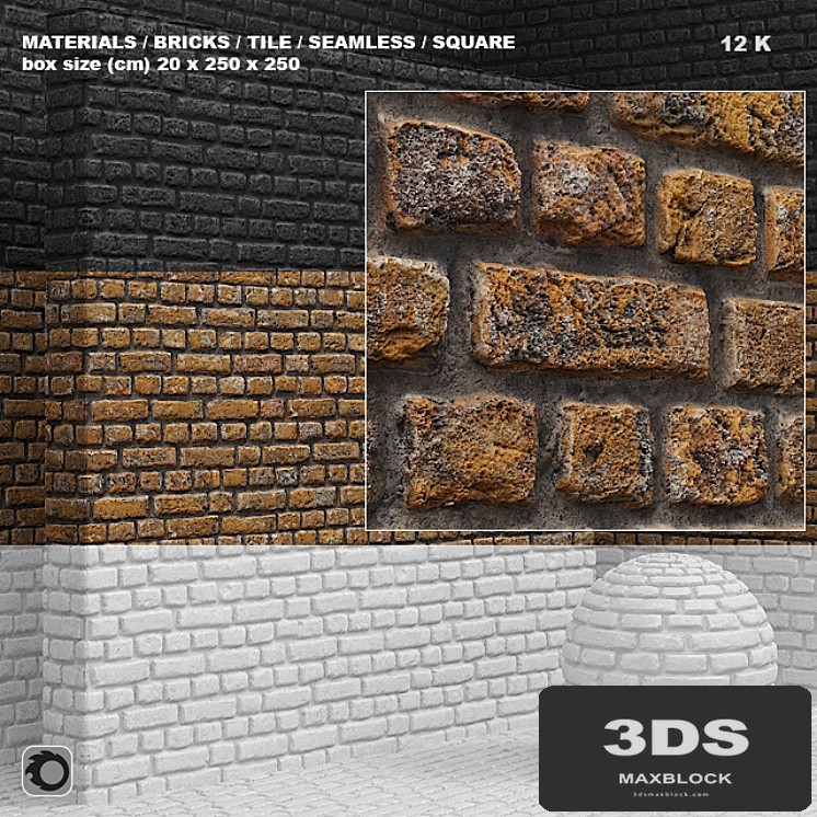 Material (seamless) - brick, tile set 4
