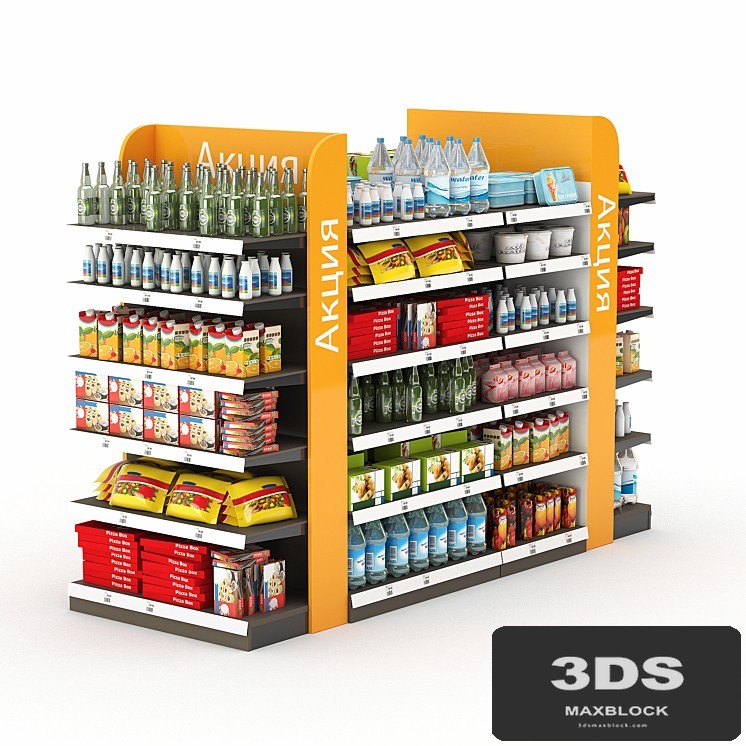 Racks for the store with filling.