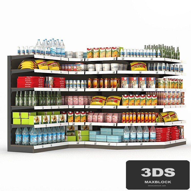 Racks for the store with filling.
