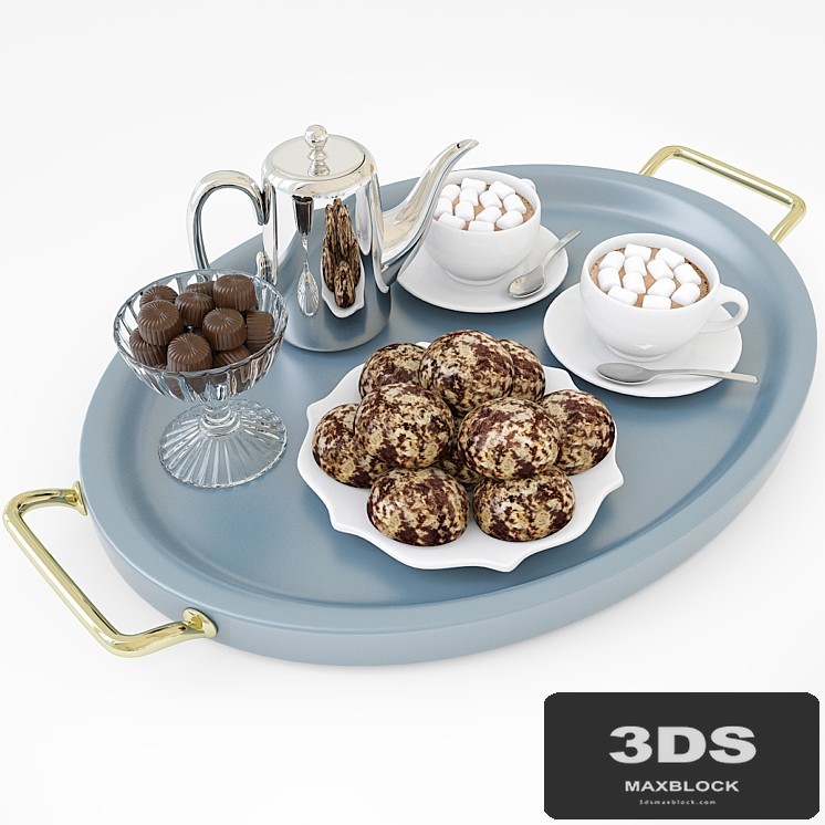 Hot chocolate on a tray