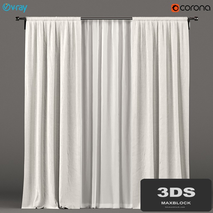 White curtains with white tulle.