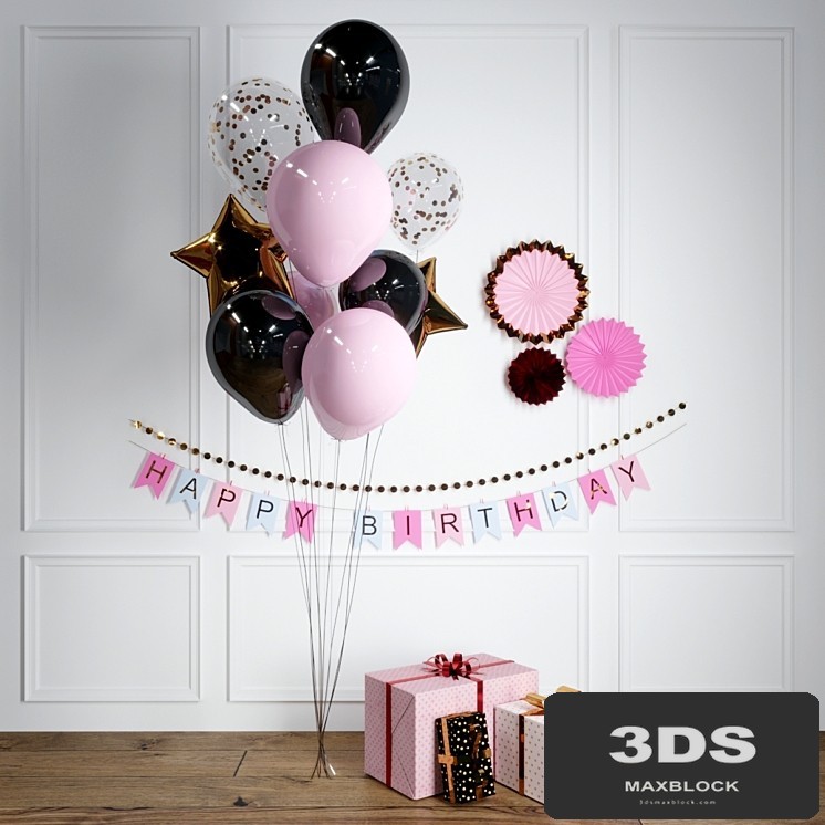 A set of gifts and balls