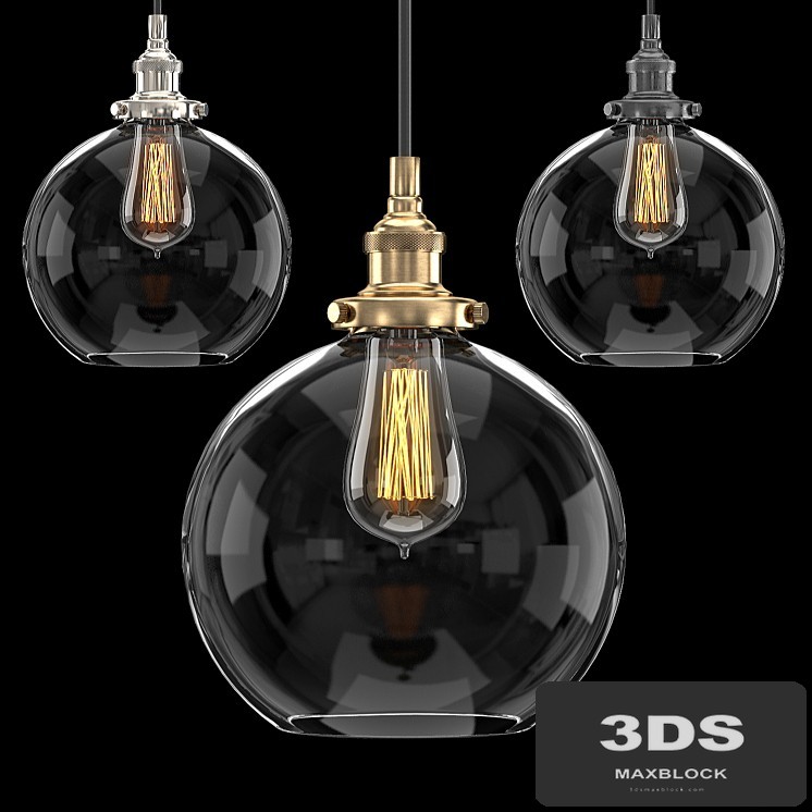 20TH C. FACTORY FILAMENT CLEAR GLASS CAFE PENDANT