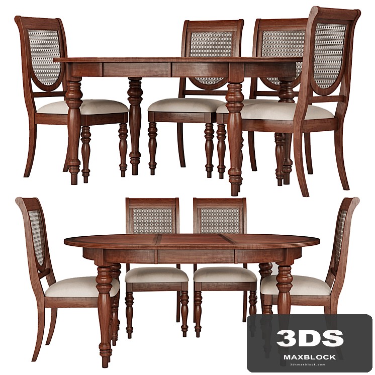 Dining Group LIFESTYLE-Table and Chairs VICTORIA TOBACCO (02)