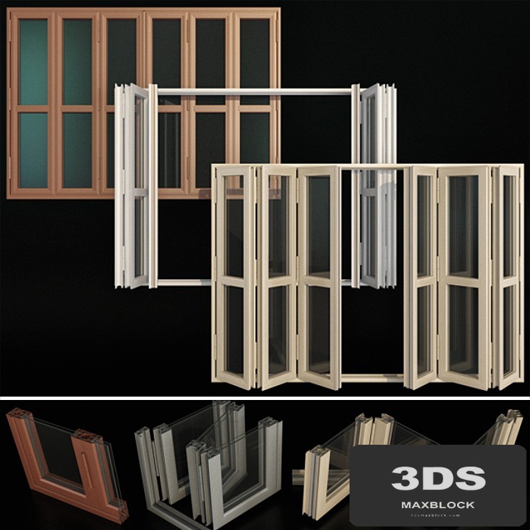 Folding stained Glass Aluminum Doors