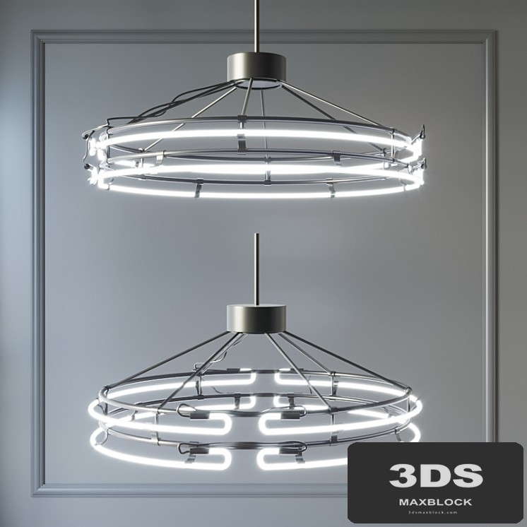 Chandelier from neon 1