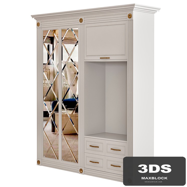 Beautiful wardrobe for the hallway with doors